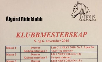 Klubbmesterskap 5. og 6. november